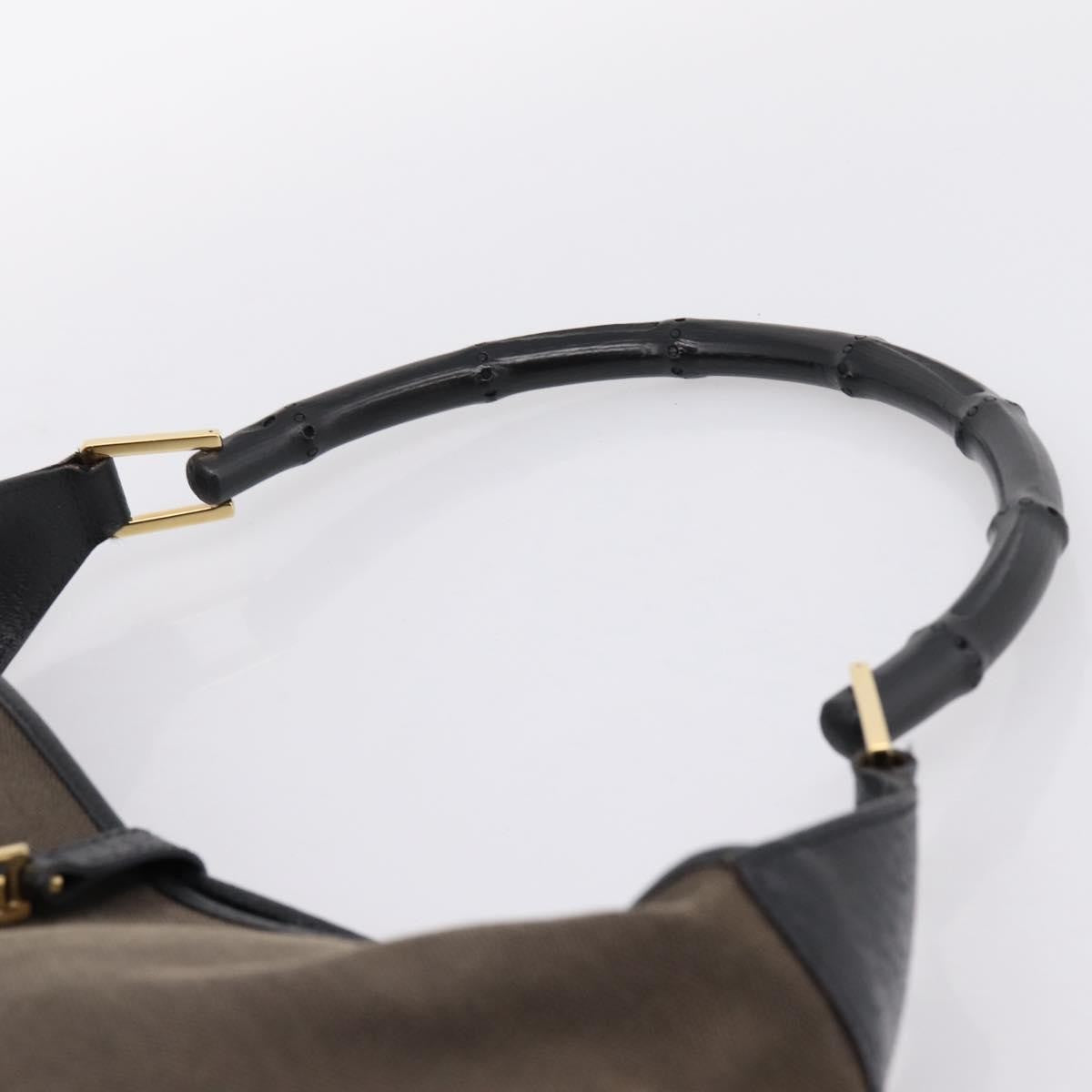 Gucci Bamboo Jackie Leather, Brown, Canvas, Handbag
