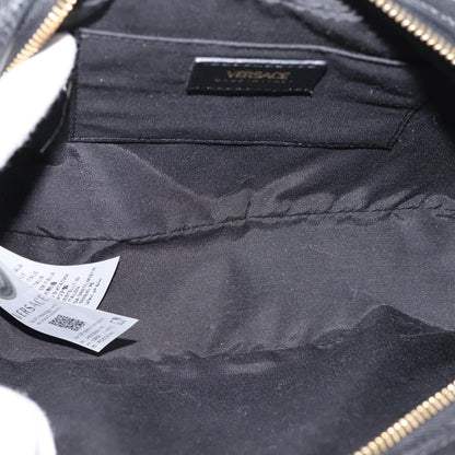 Versace Medusa Icon Front Slip Pocket Camera Quilted Leather, Black, Leather, Handbag