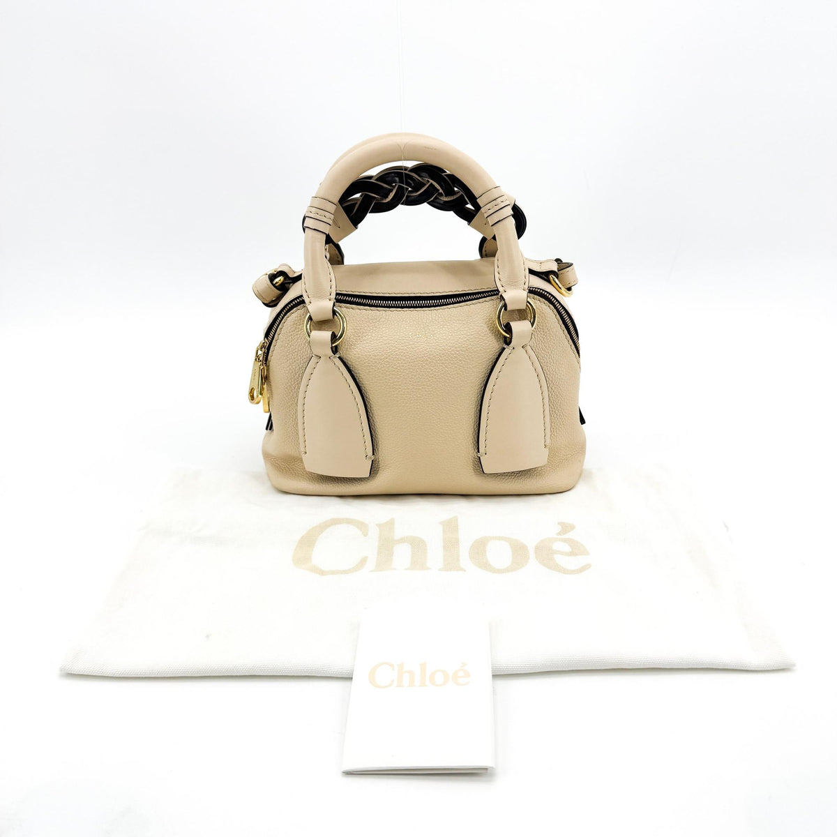 Chloe Daria Leather, Black, Leather, Handbag