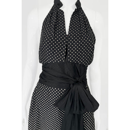 PAULE KA Polka Dot Halter Dress