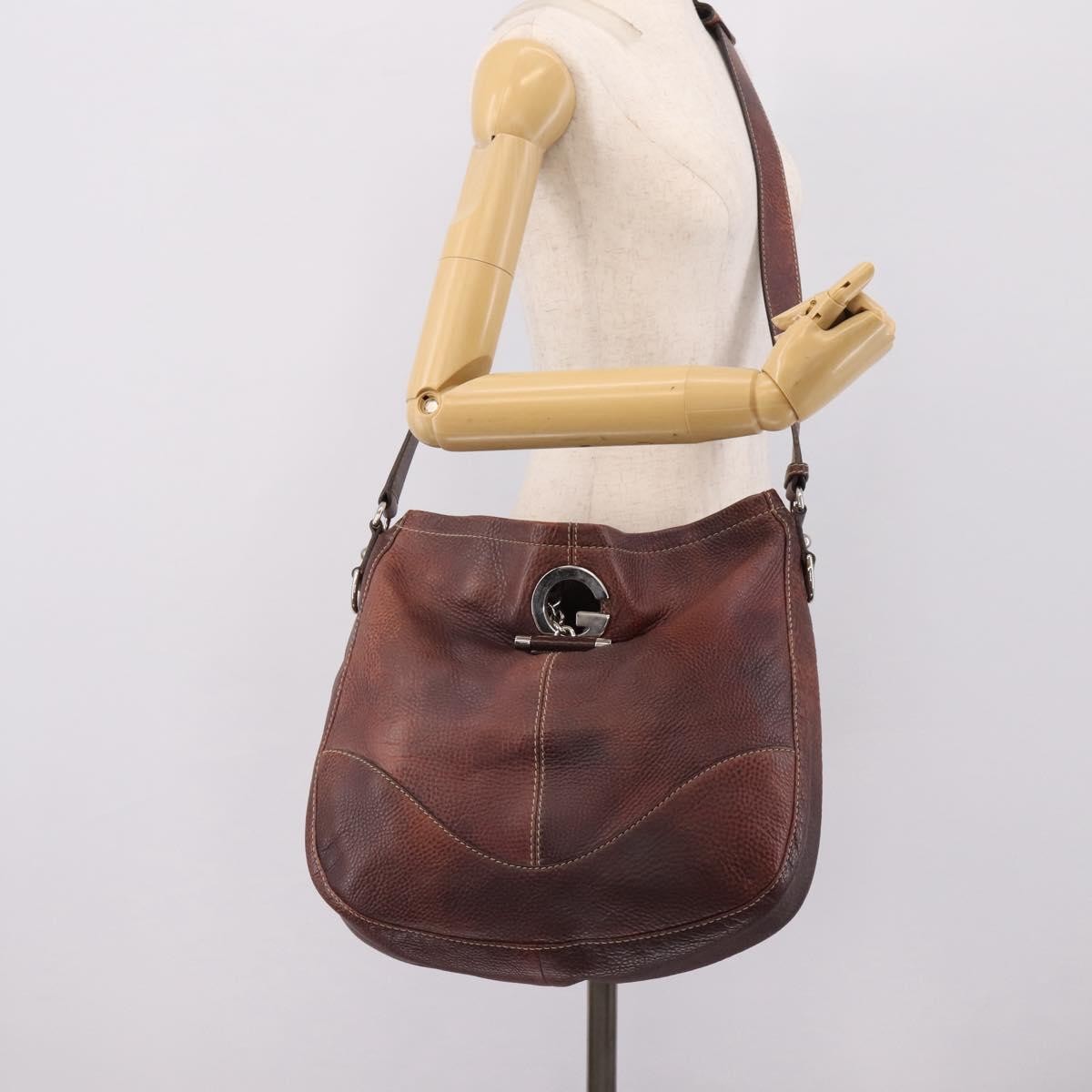 Gucci Charlotte Leather, Brown, Leather, Tote Bag