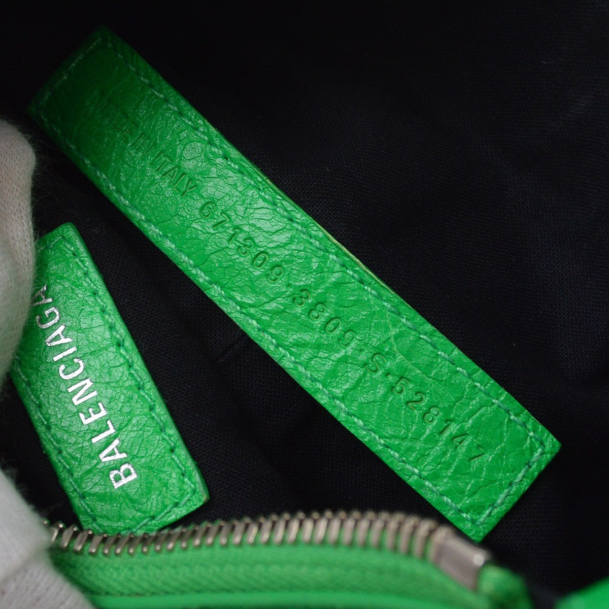 Balenciaga Le Cagole Giant Studs Leather, Green, Leather, Shoulder Bag