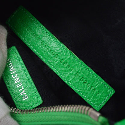 Balenciaga Le Cagole Giant Studs Leather, Green, Leather, Shoulder Bag