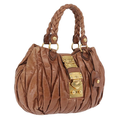 Miu Miu Coffer Satchel Matelasse Leather, Brown, Leather, Handbag