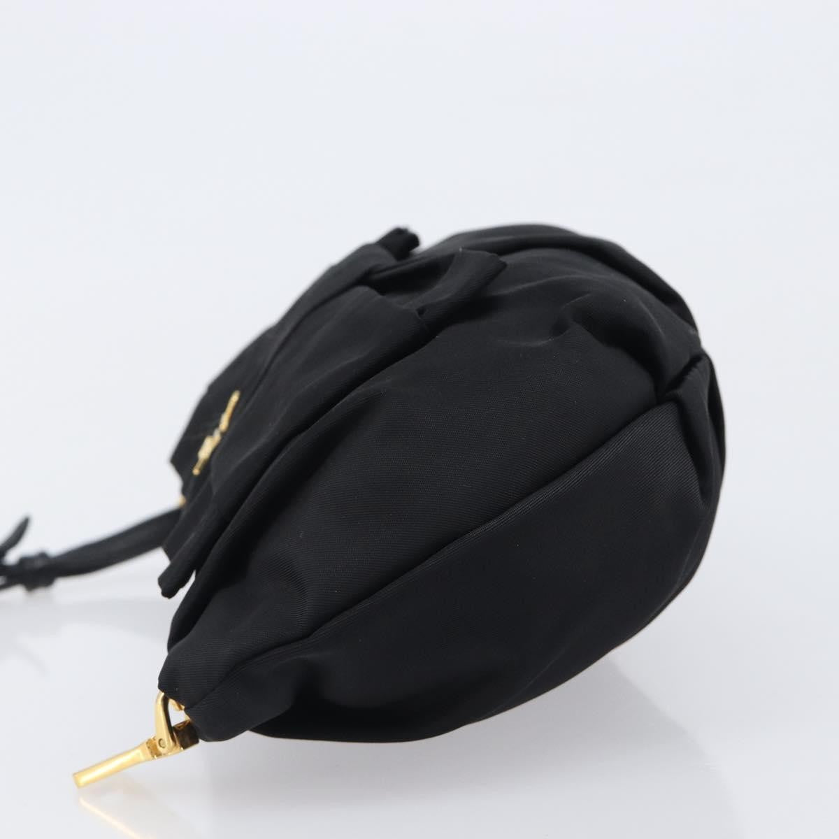 Prada Bow Wristlet Tessuto, Black, Nylon, Clutch