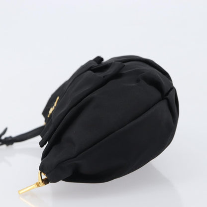 Prada Bow Wristlet Tessuto, Black, Nylon, Clutch