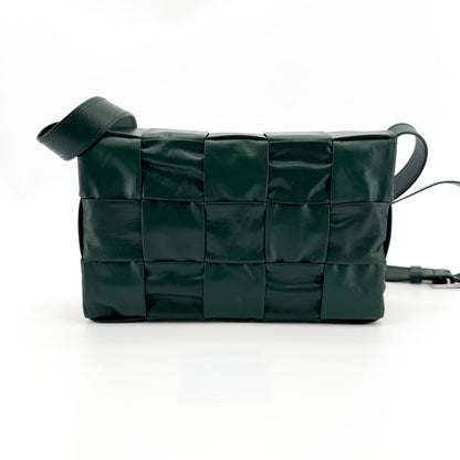 Bottega Veneta Cassette Maxi Intrecciato Leather, Green, Leather, Crossbody Bag