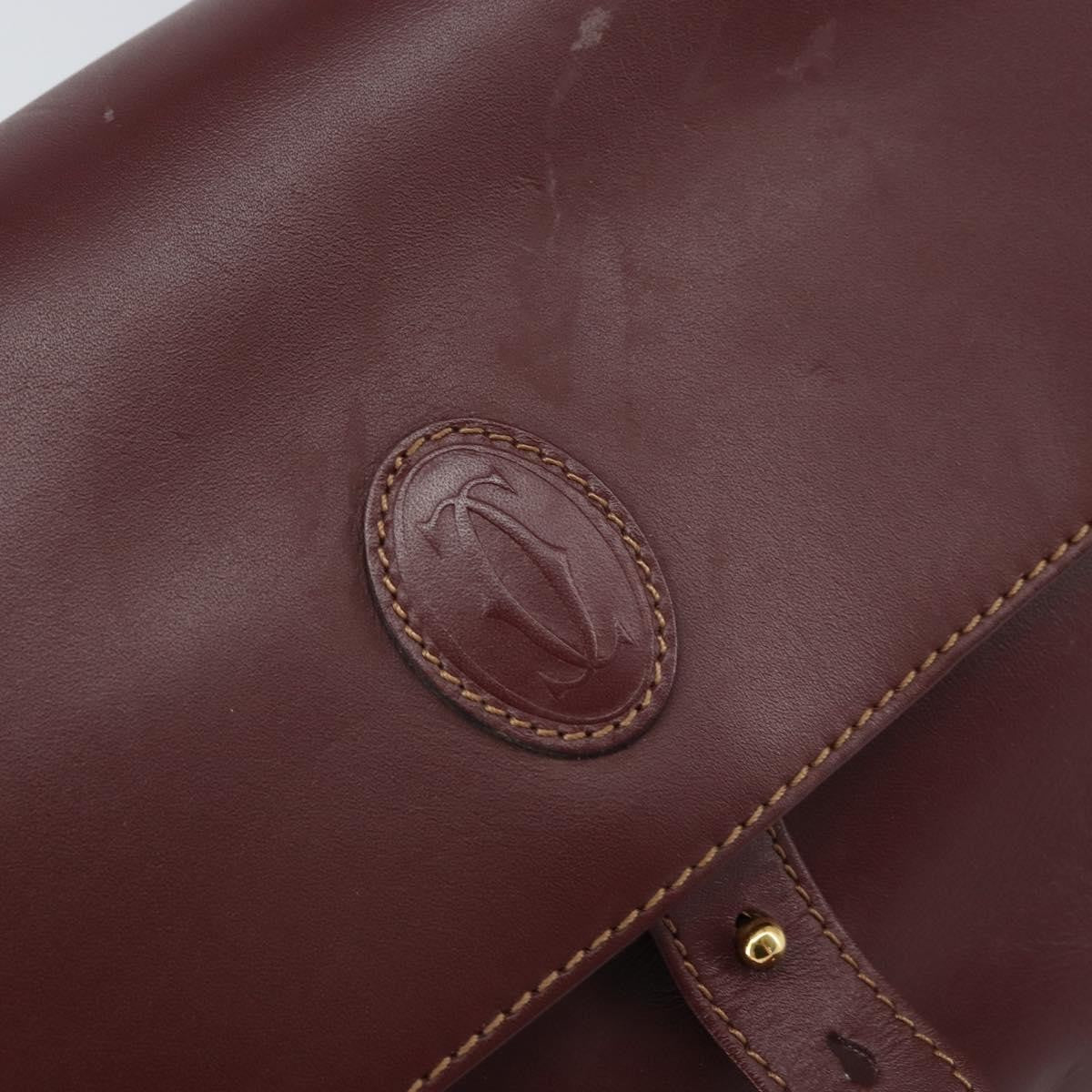 Cartier Must de cartier Leather, Burgundy, Leather, Shoulder Bag