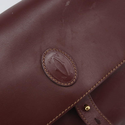 Cartier Must de cartier Leather, Burgundy, Leather, Shoulder Bag