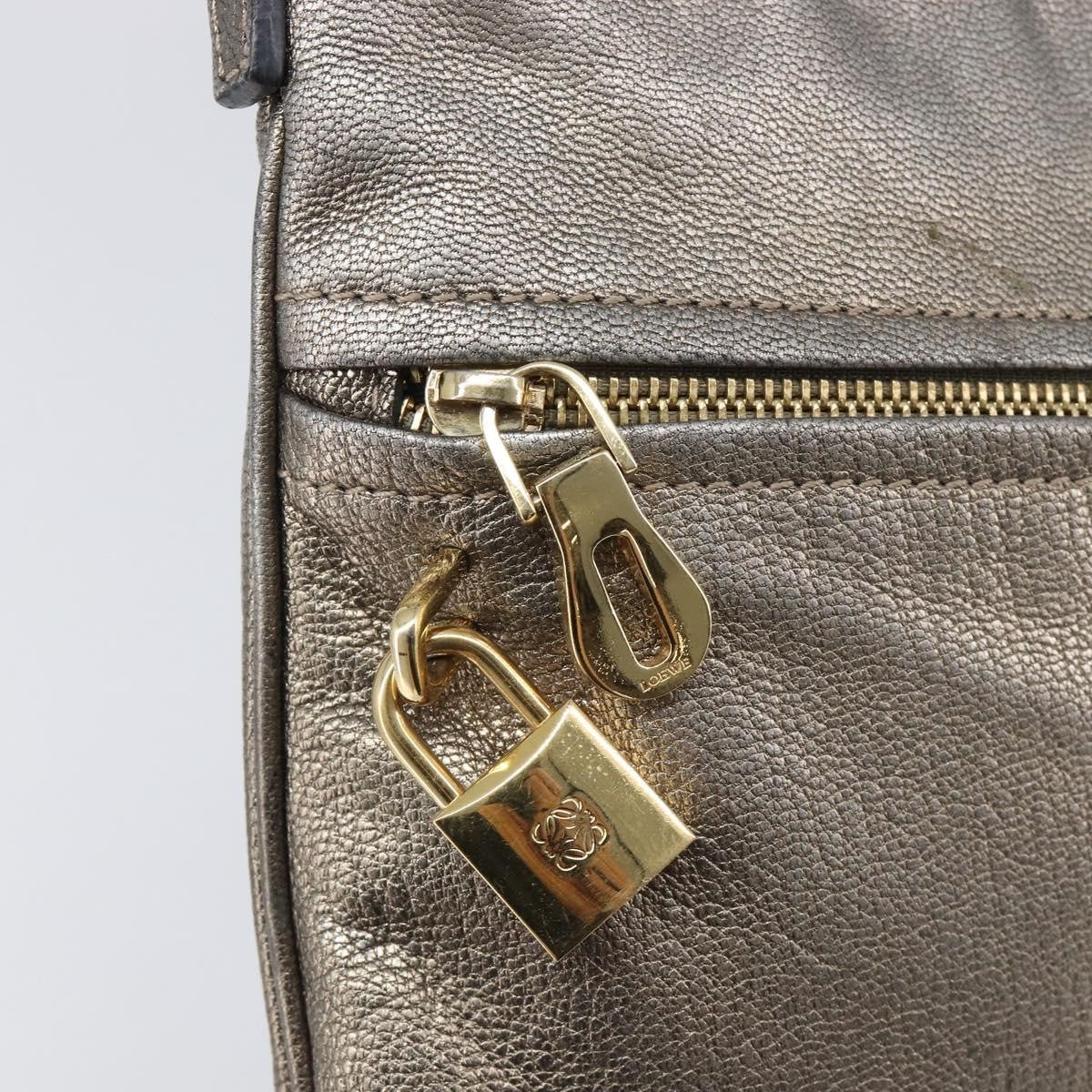 Loewe Front Pocket Leather, Gold, Leather, Crossbody Bag