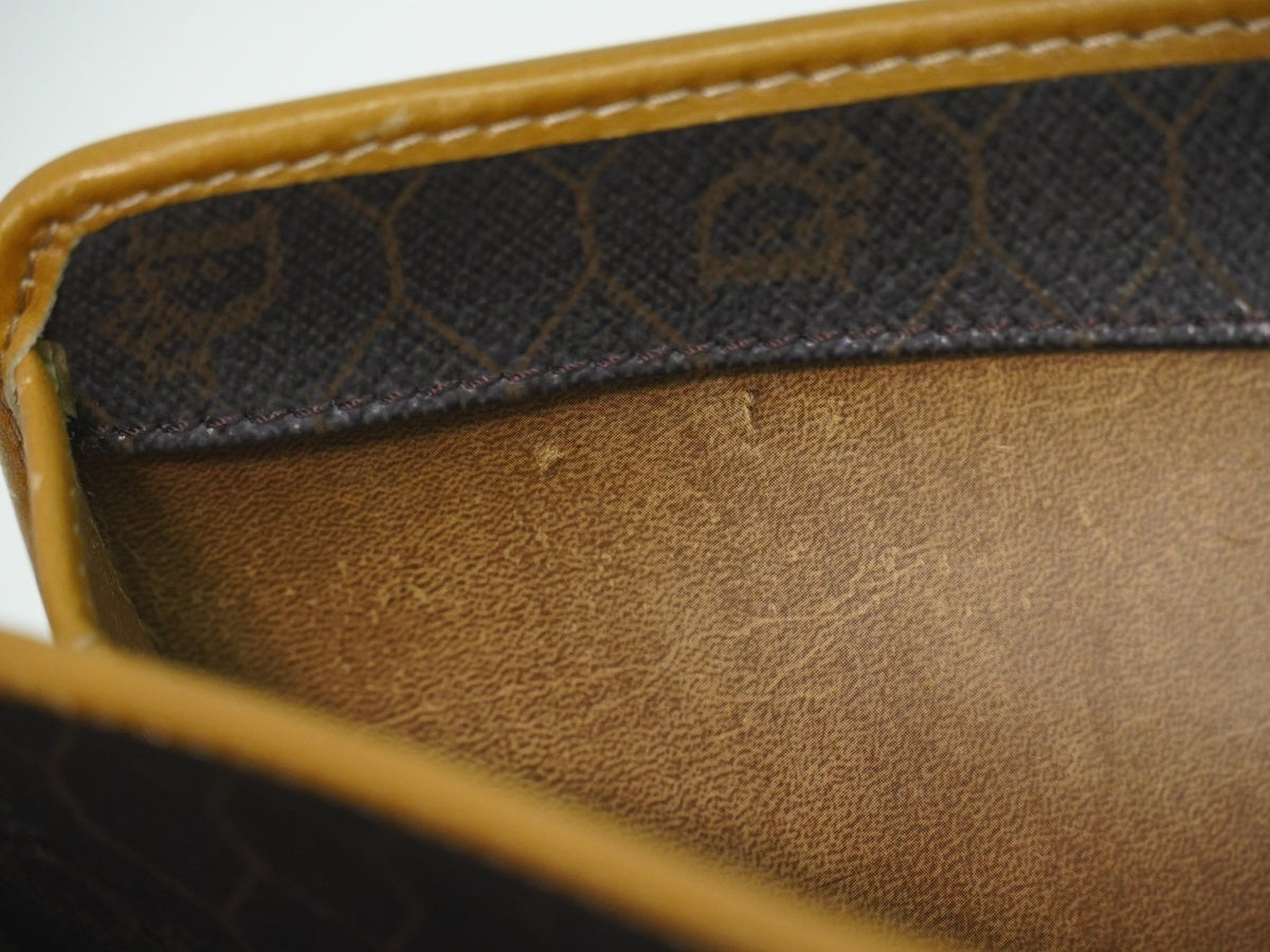 Christian Dior Vintage Honeycomb Canvas, Black, Canvas, Shoulder Bag