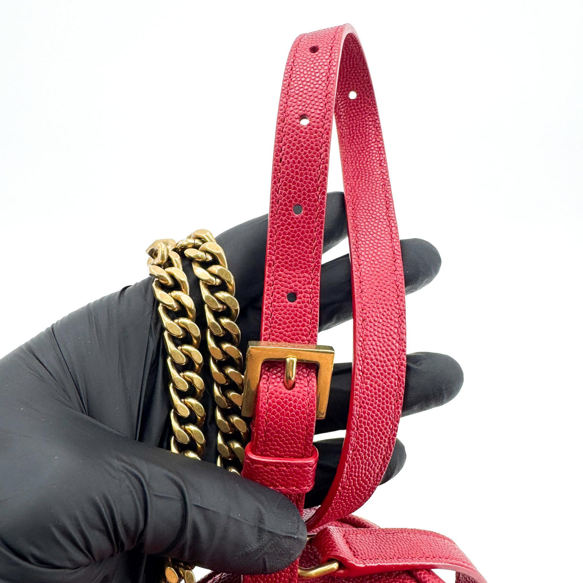 Saint Laurent 80's Vanity Quilted Leather, Red, Leather, Shoulder Bag