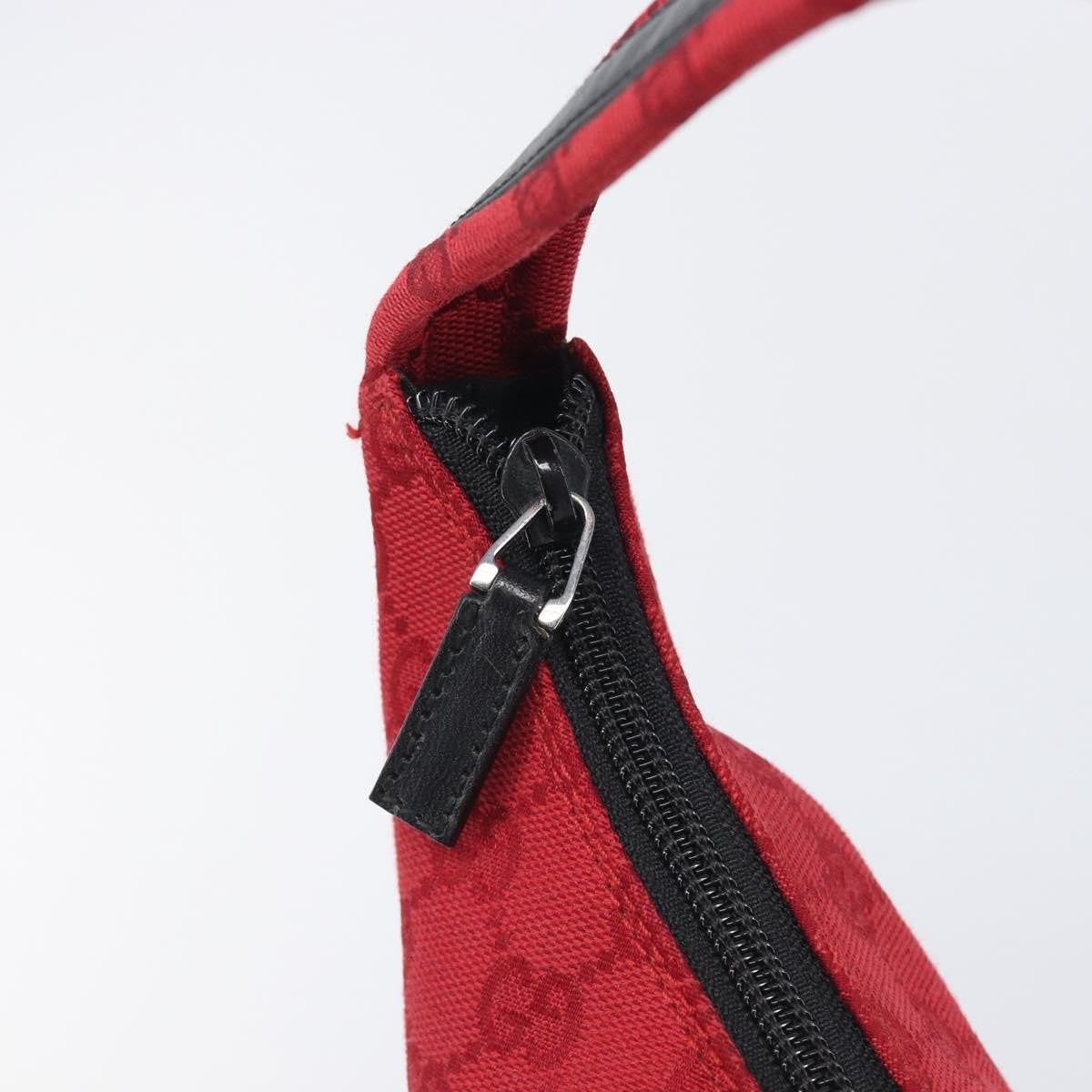 Gucci Double Pocket Zip Hobo GG Canvas, Red, Canvas, Shoulder Bag