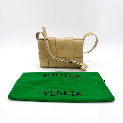 Bottega Veneta Cassette Zip Maxi Intrecciato Webbed Canvas, Beige, Other, Crossbody Bag