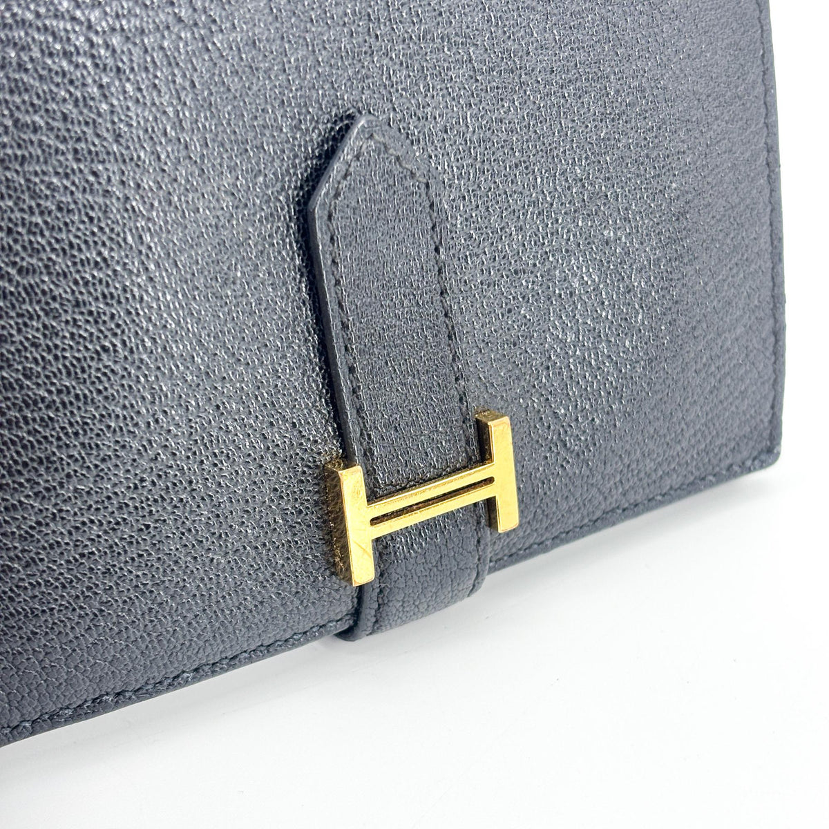 Hermes Bearn Epsom, Black, Leather, Wallet