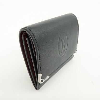 Cartier Coin Purse Must de Cartier Leather, Black, Leather, Wallet