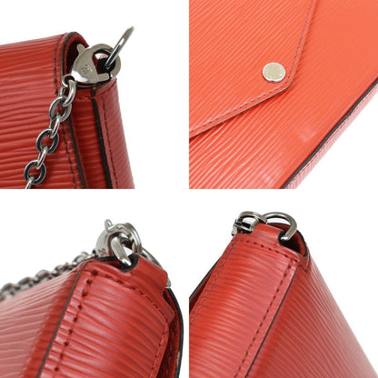 Louis Vuitton Felicie Chain Epi Leather, Red, Leather, Clutch