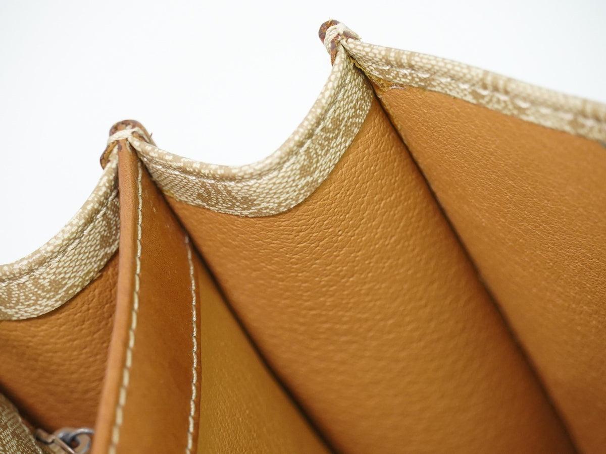 Celine Vintage Macadam Canvas and Leather, Beige, Canvas, Shoulder Bag