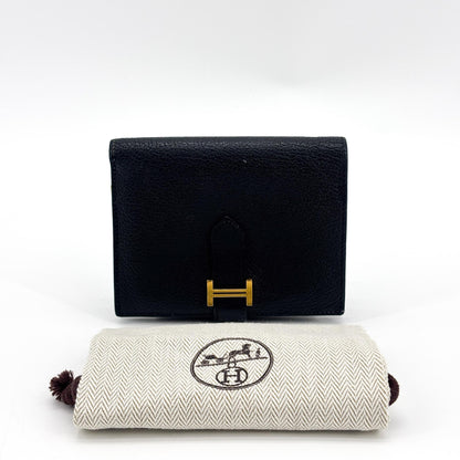 Hermes Bearn Epsom, Black, Leather, Wallet