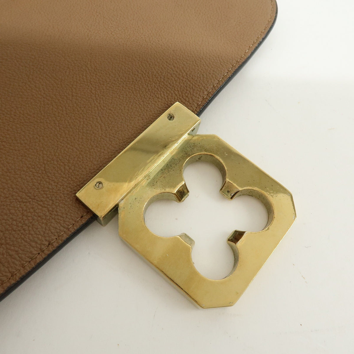 Chloe Elsie Chain Leather, Brown, Leather, Shoulder Bag