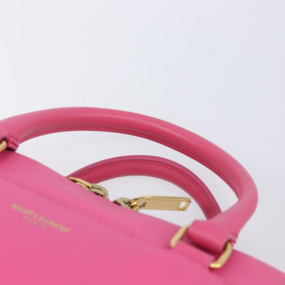 Saint Laurent Classic Duffle Leather, Pink, Leather, Handbag
