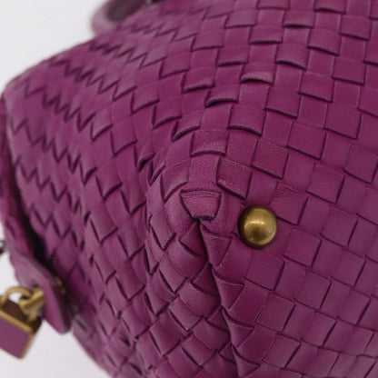 Bottega Veneta New Boston Intrecciato Nappa, Purple, Leather, Handbag
