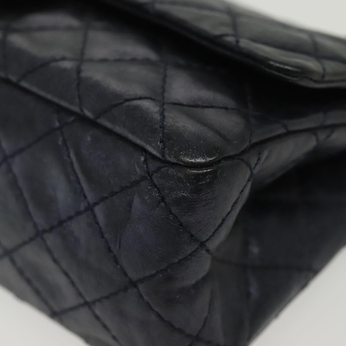 Chanel Hybrid Reissue Double Flap Bag Quilted Lambskin, NAVY, LEATHER, Shoulder bag