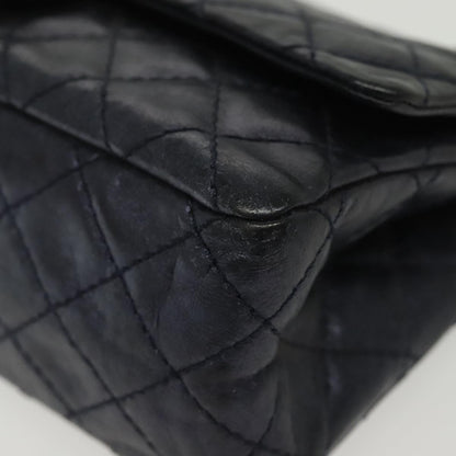 Chanel Hybrid Reissue Double Flap Bag Quilted Lambskin, NAVY, LEATHER, Shoulder bag