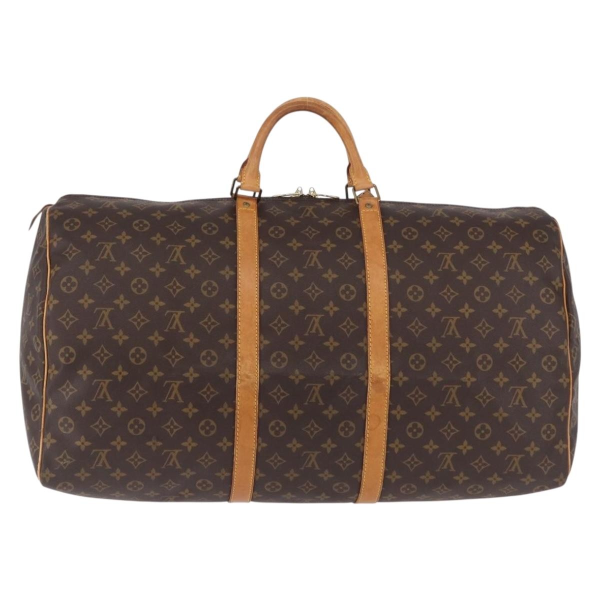 Louis Vuitton Keepall Monogram, Brown, Canvas, Travel Bag