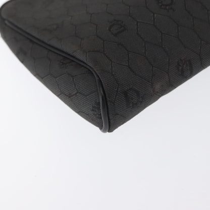 Christian Dior Vintage Honeycomb Zip Coated Canvas, Black, Canvas, Clutch
