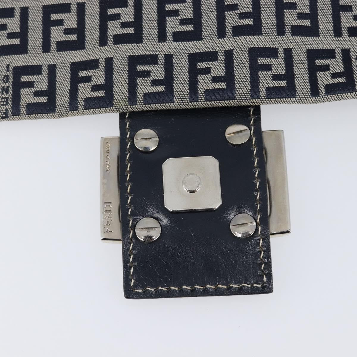 Fendi Zucchino Canvas Mamma Baguette Canvas, Navy, Canvas, Shoulder Bag