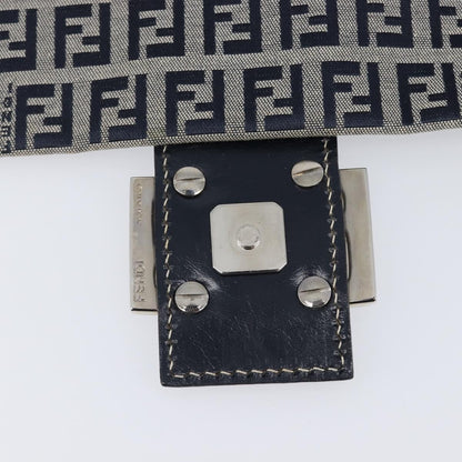 Fendi Zucchino Canvas Mamma Baguette Canvas, Navy, Canvas, Shoulder Bag