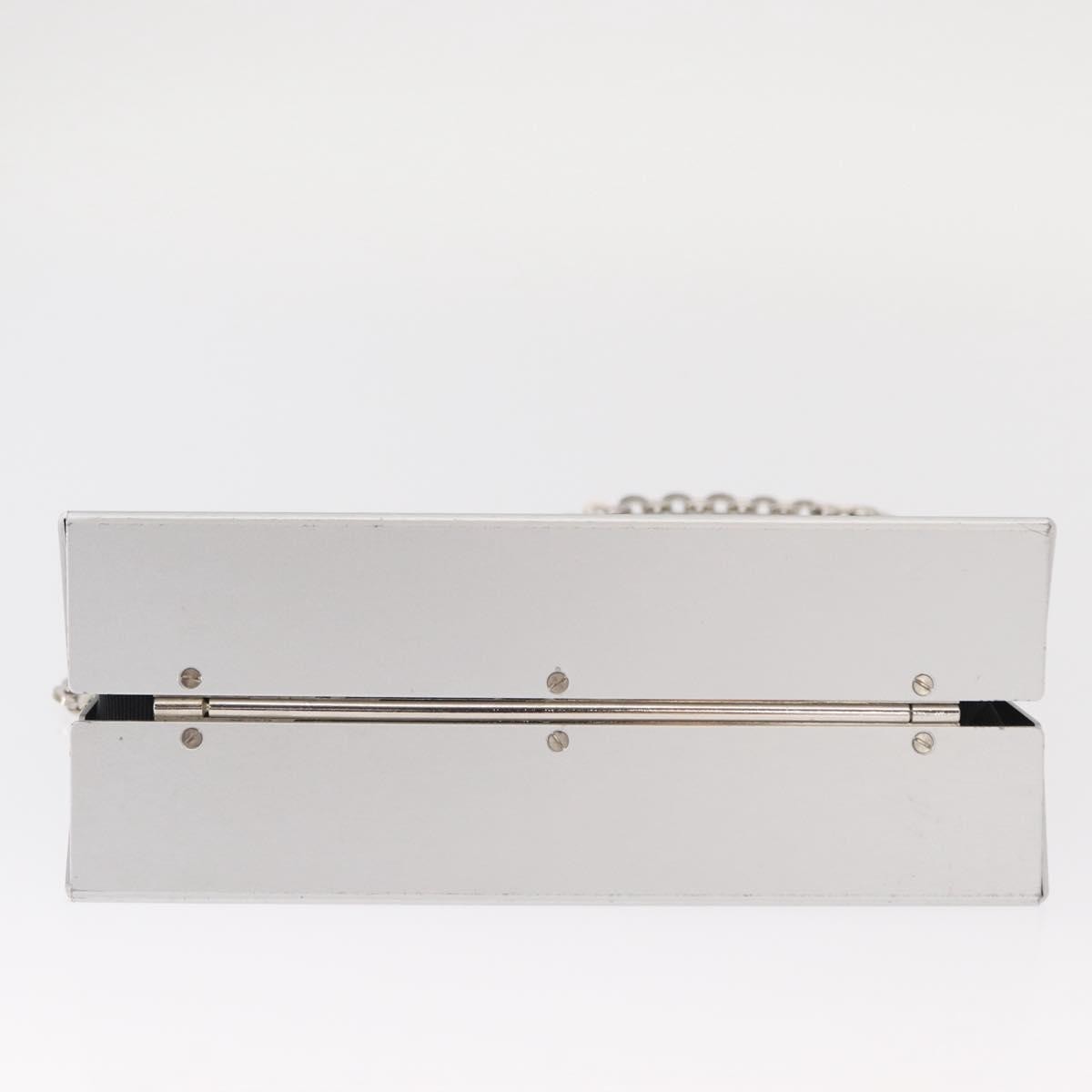 Salvatore Ferragamo Vintage Gancini Chain Leather, Silver, Stainless Steel, Shoulder Bag