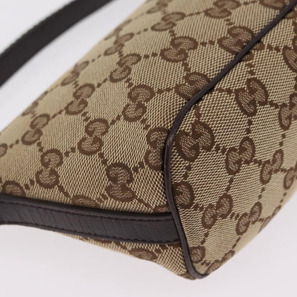 Gucci Web Boat Pochette GG Canvas and Leather, Beige, Canvas, Handbag