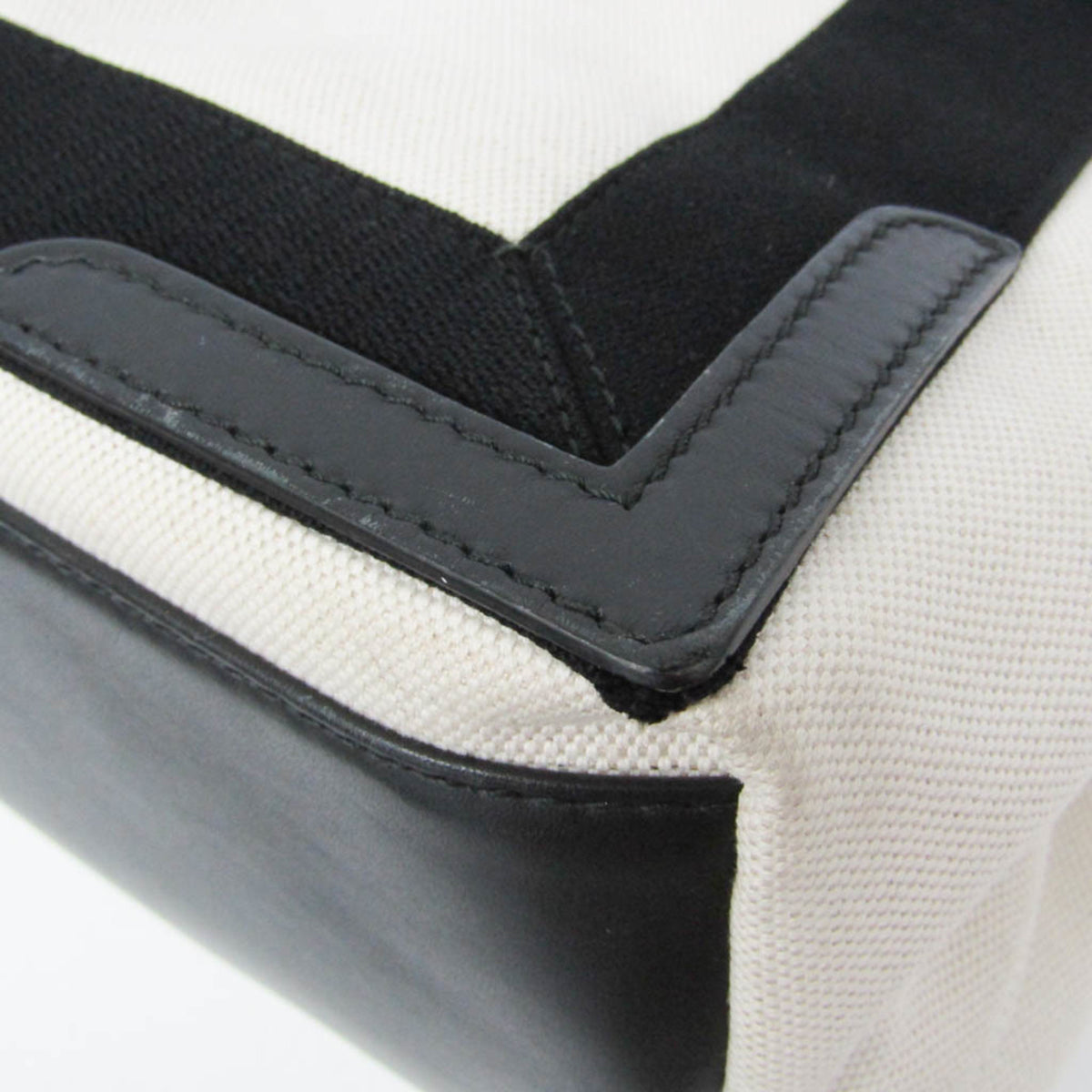 Balenciaga Navy Cabas Canvas with Leather, White, Canvas, Tote Bag