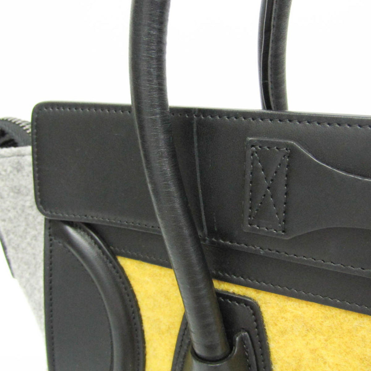 Celine Tricolor Luggage Felt, Multicolour, Leather, Handbag