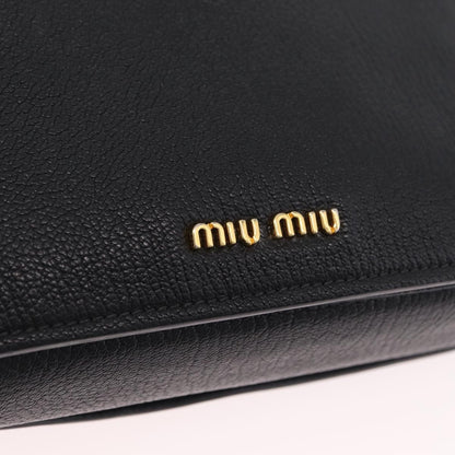 Miu Miu Shoulder Leather, Black, Leather, Shoulder Bag