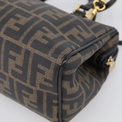 Fendi Convertible Boston Zucca Canvas, Brown, Canvas, Handbag