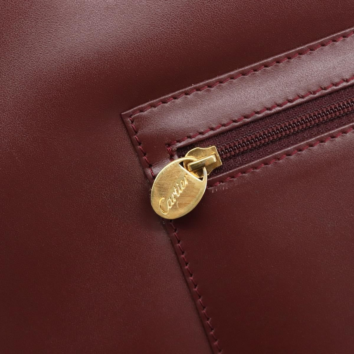 Cartier Must Line Leather, Burgundy, Leather, Handbag