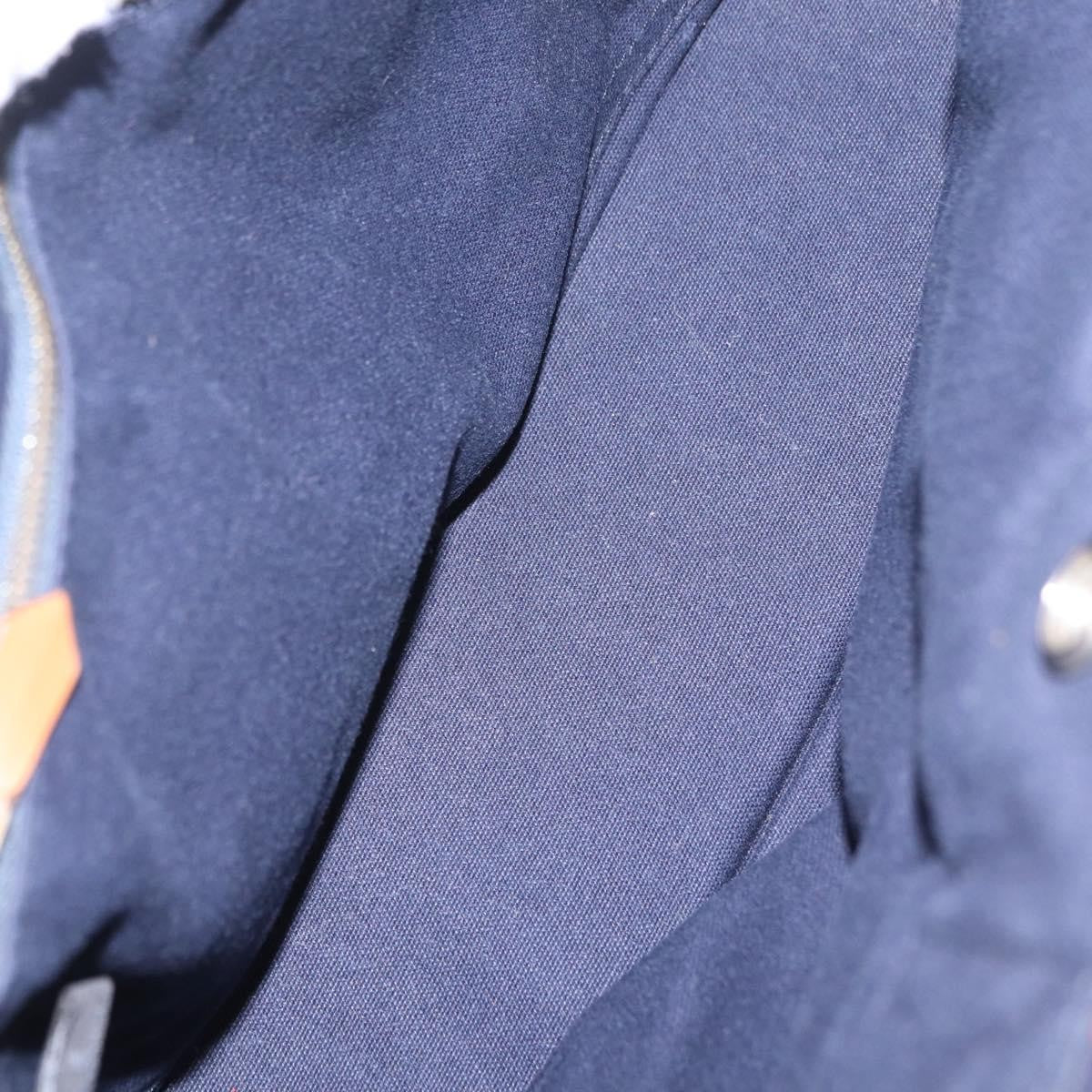 Hermes Fourre Tout Toile, Navy, Canvas, Tote Bag