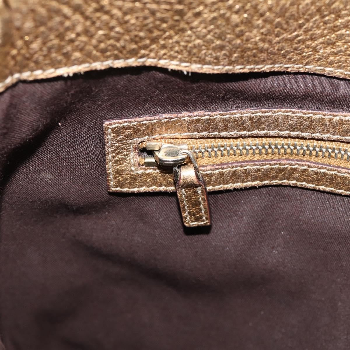 Gucci Shoulder Leather, Gold, Canvas, Shoulder Bag