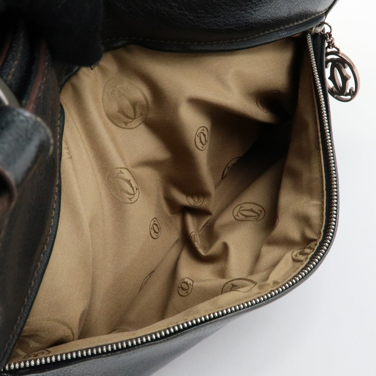 Cartier Marcello Leather, Black, Leather, Handbag