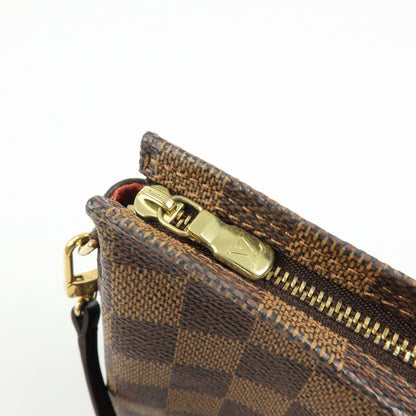 Louis Vuitton Trousse Make Up Damier, Brown, Canvas, Clutch