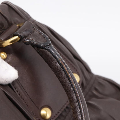 Prada Gaufre Nappa Leather, Brown, Leather, Tote Bag