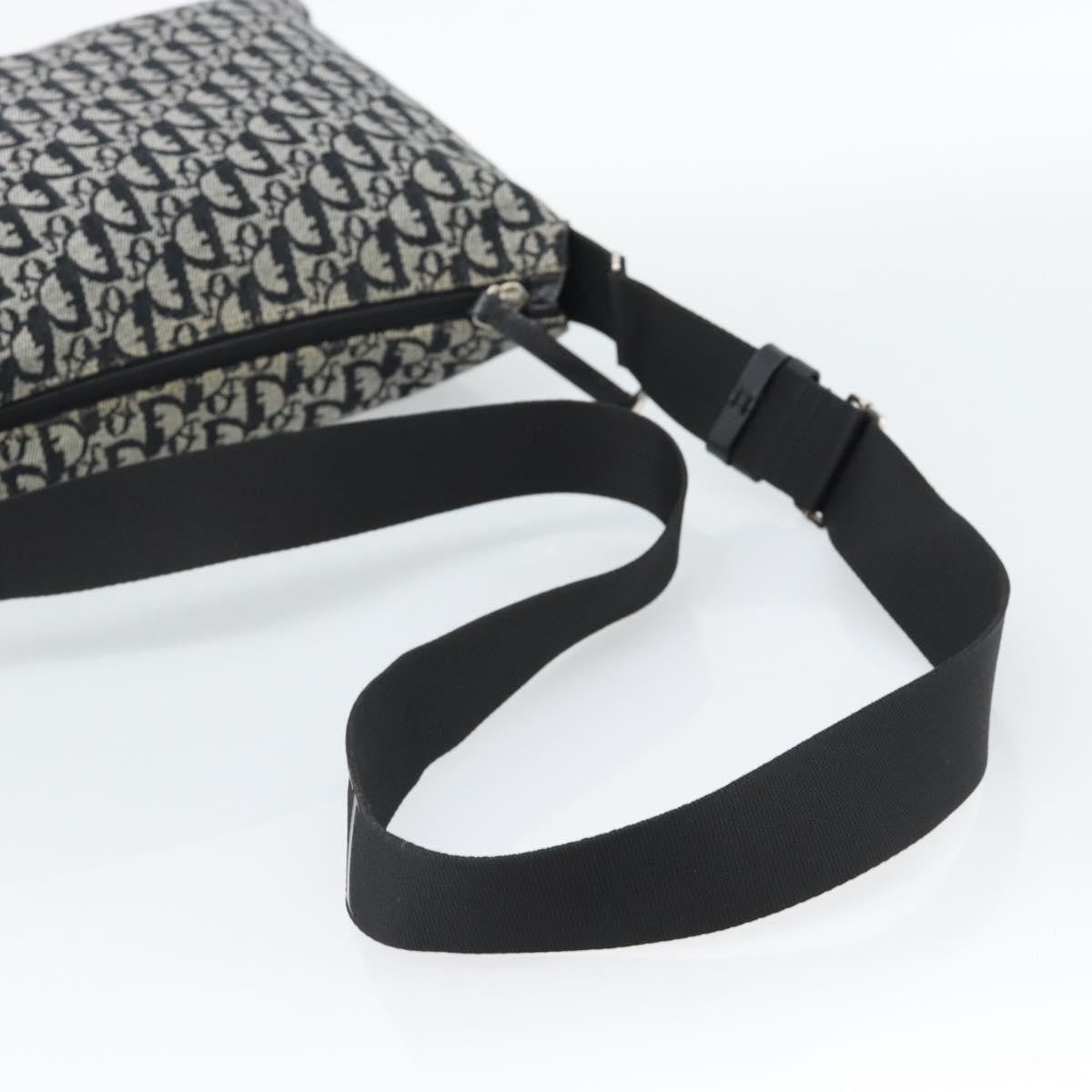 Christian Dior Vintage Trotter Messenger Diorissimo Canvas, Black, Canvas, Shoulder Bag