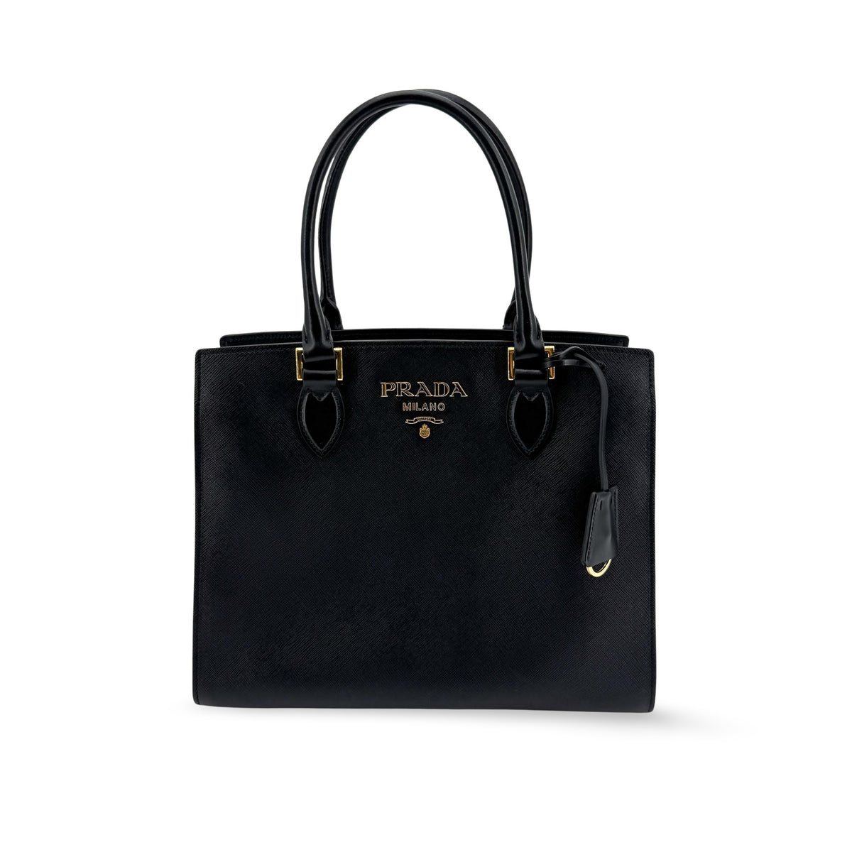 Prada saffiano tote Leather, Black, Leather, Tote Bag