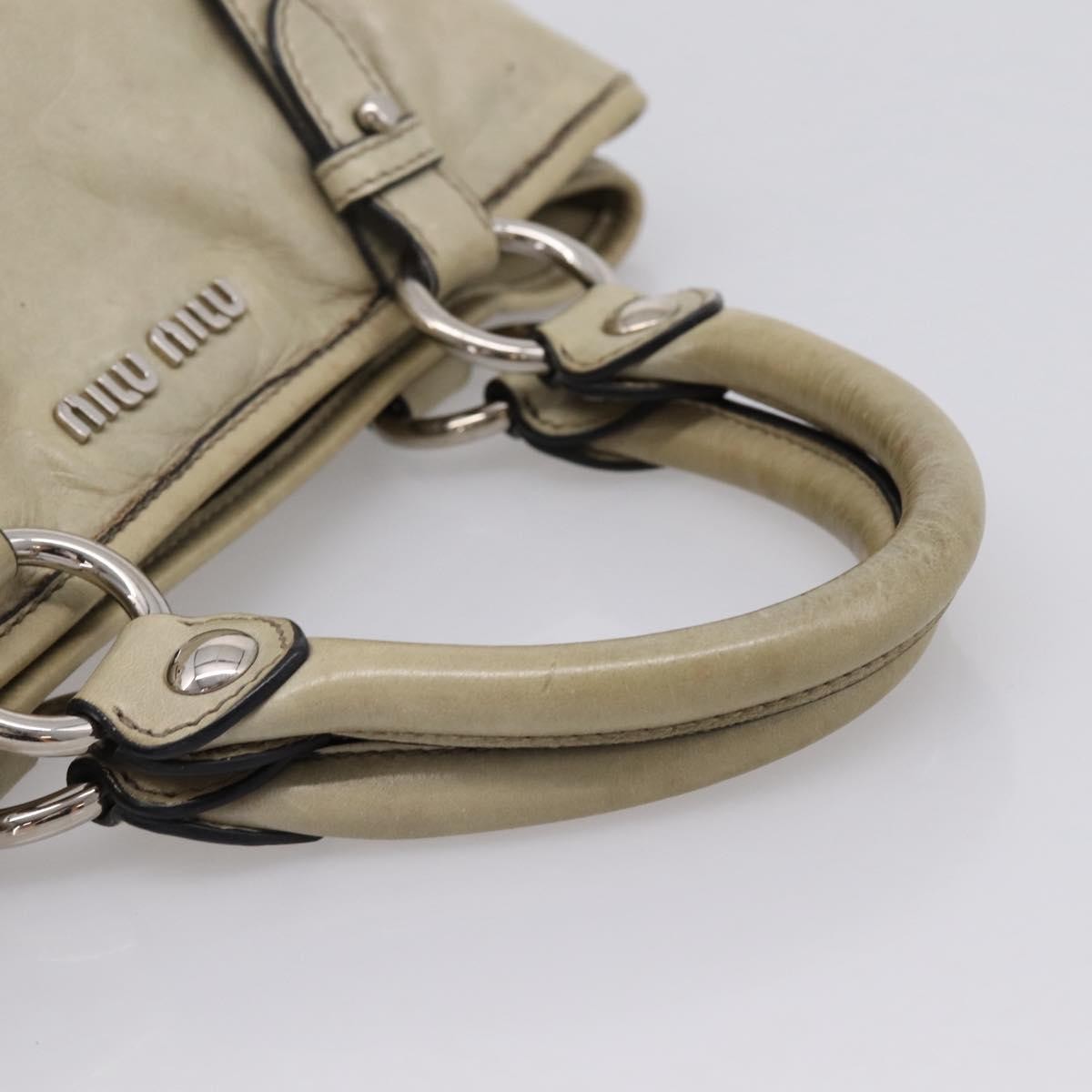Miu Miu Bow Satchel Cervo Leather, Beige, Leather, Handbag