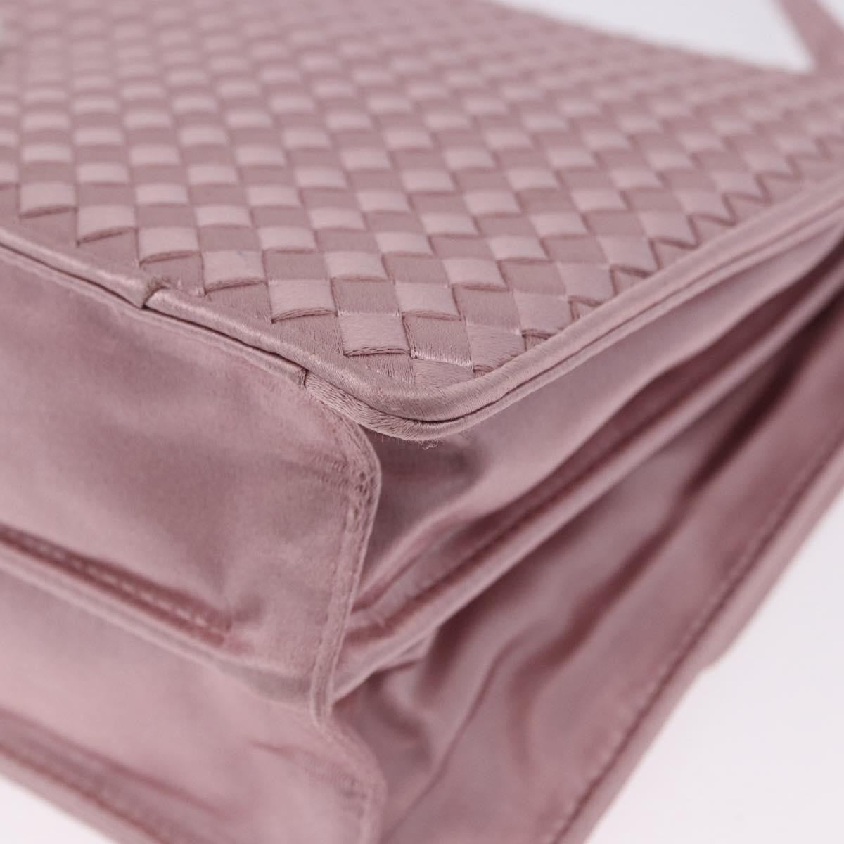 Bottega Veneta Flap Intrecciato Satin, Pink, Satin, Shoulder Bag