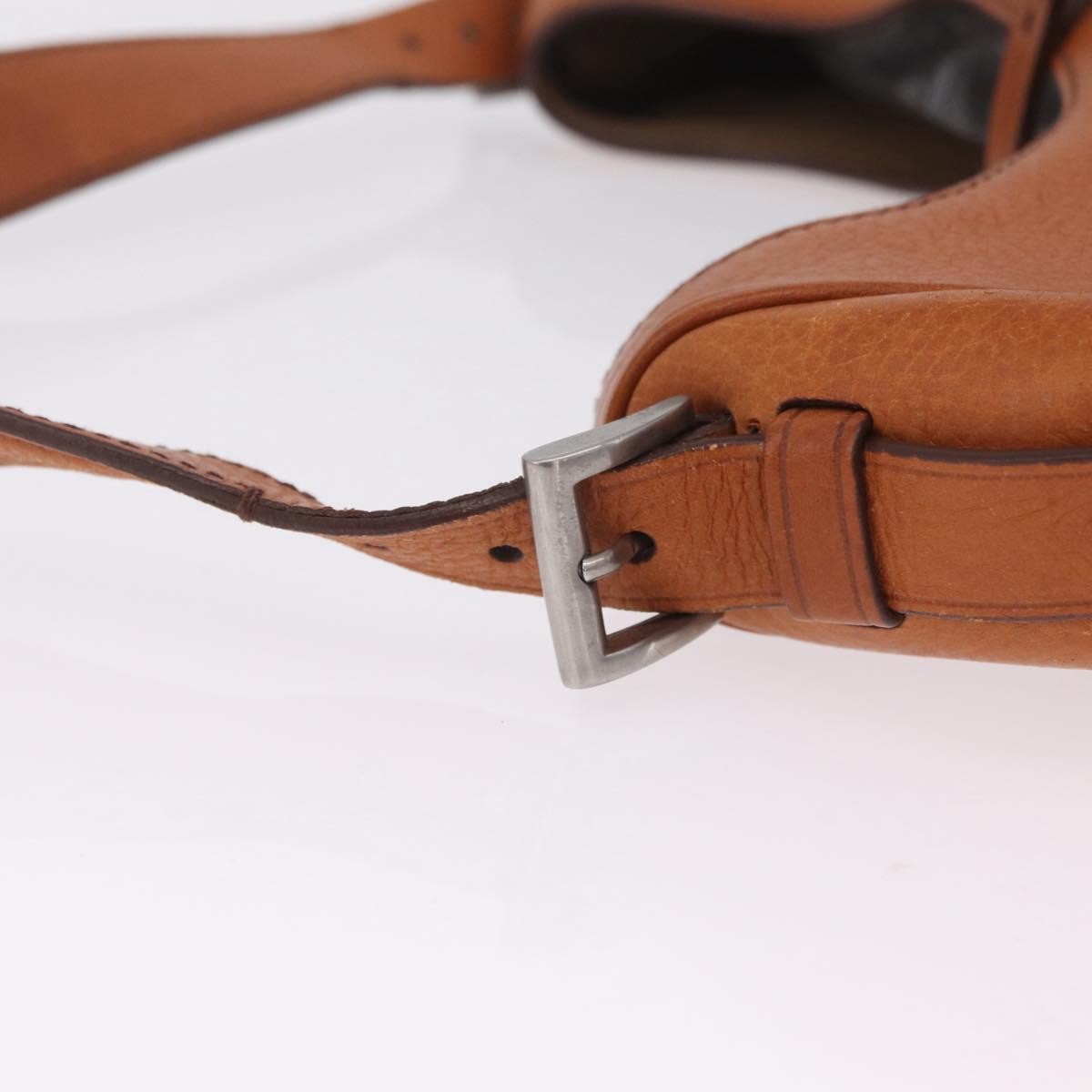 Prada Shoulder Leather, Brown, Leather, Shoulder Bag