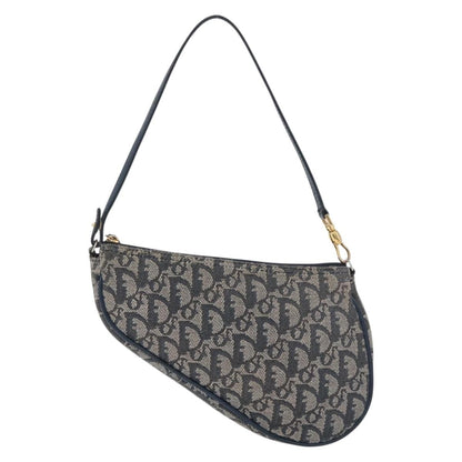 Christian Dior Vintage Saddle Bag Canvas, Navy, Canvas, Clutch